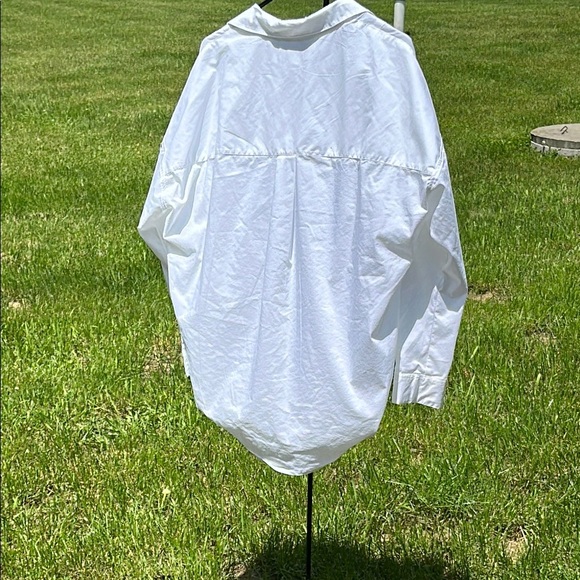 Magaschoni Women's Blouse White Oversized Long Sleeve Blouse Worn 1X Large EUC - Picture 11 of 13